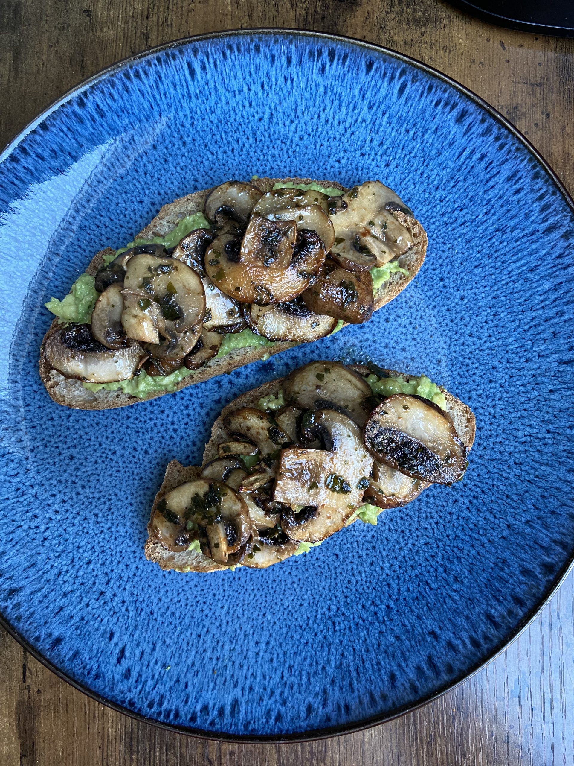 Air Fryer Miso Mushrooms on Avocado Toast - Lunchbox Doctor